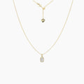 Emerald Cut Crystal Adjustable Necklace (Gold)