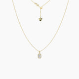 Emerald Cut Crystal Adjustable Necklace (Gold)