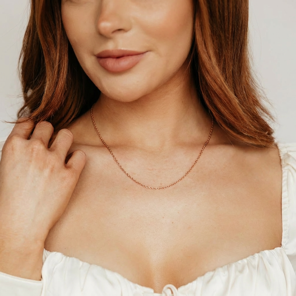 Tessa Adjustable Threader Cable Chain 19" (Rose Gold)