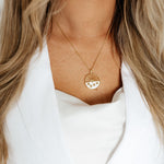 Masami Pearls Pendants Mother of Pearl Sun & Stars Medallion (Gold)