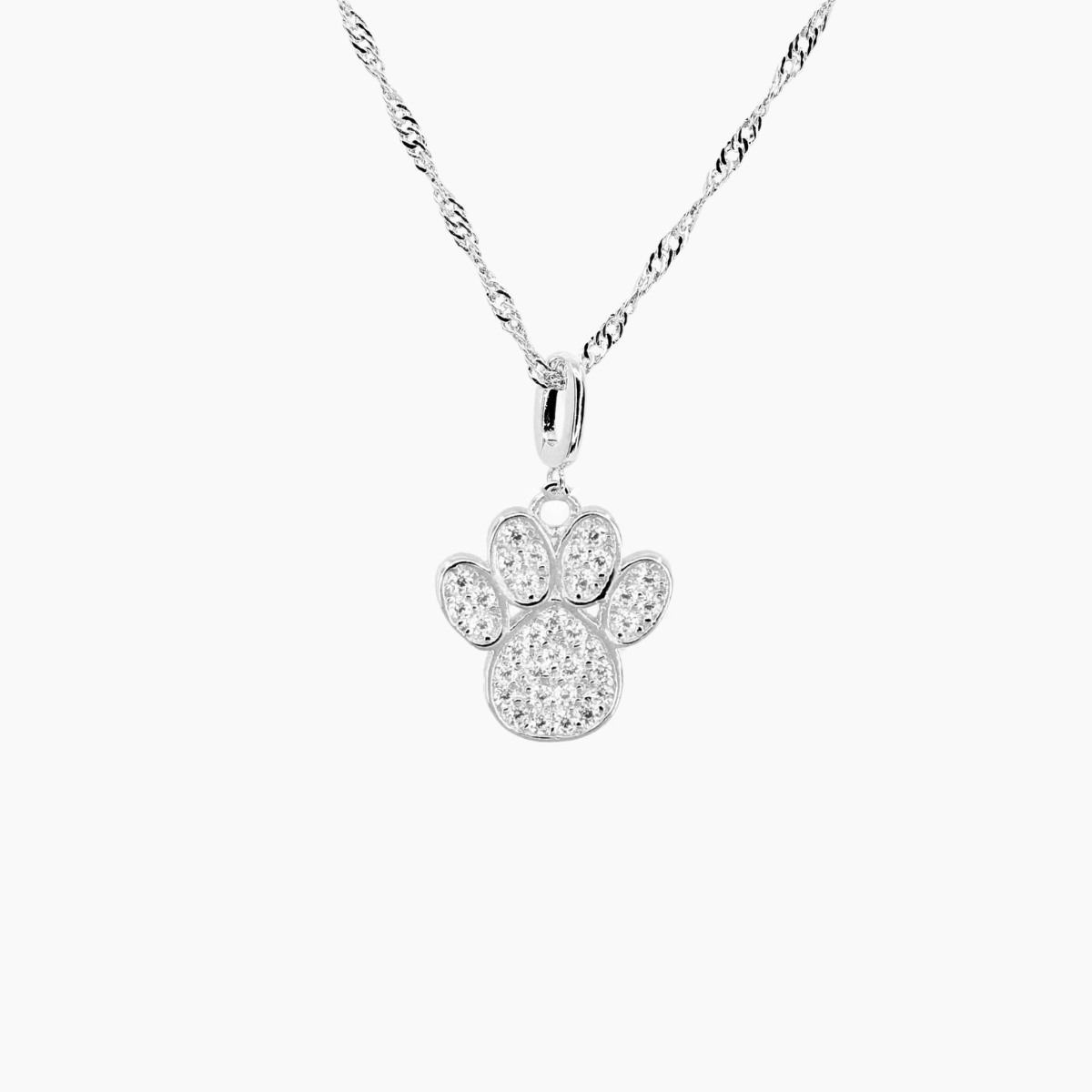 Paw CZ Charm (Silver)