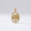 Mother of Pearl Tree of Life Pendant (Gold)