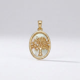 Mother of Pearl Tree of Life Pendant (Gold)