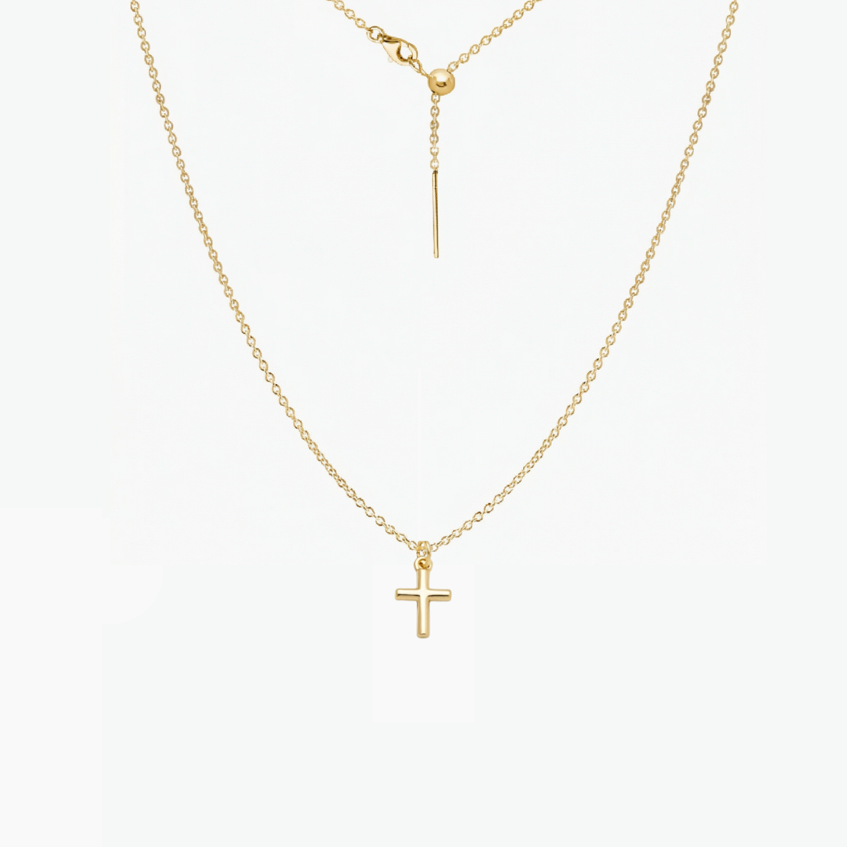 Dainty Cross Adjustable Necklace (Gold)