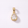 Teardrop CZ Pendant (Gold)