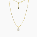Emerald Cut Crystal Adjustable Necklace (Gold)