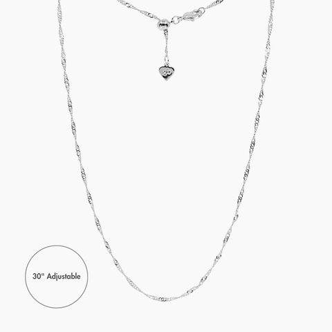 Addie Adjustable Chain 30" (Silver)