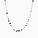 Alessia Paperclip Toggle Necklace (Silver)