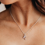 Dainty Palm Tree Charm (Silver)