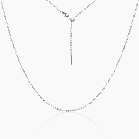 Tessa Adjustable Threader Cable Chain 23" (Silver)