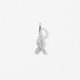 CZ Cancer Ribbon Charm (Silver)
