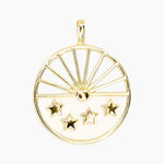 Masami Pearls Pendants Mother of Pearl Sun & Stars Pendant (Gold)