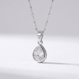 Teardrop CZ Pendant (Silver)