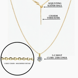 Tessa Brilliant CZ Adjustable Necklace (Gold)