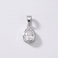 Teardrop CZ Pendant (Silver)