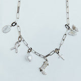 CZ Cancer Ribbon Charm (Silver)