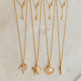 Tiny Seashell Pearl Charm (Gold)