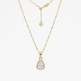 Teardrop CZ Pendant (Gold)