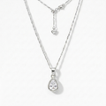 Teardrop CZ Pendant (Silver)