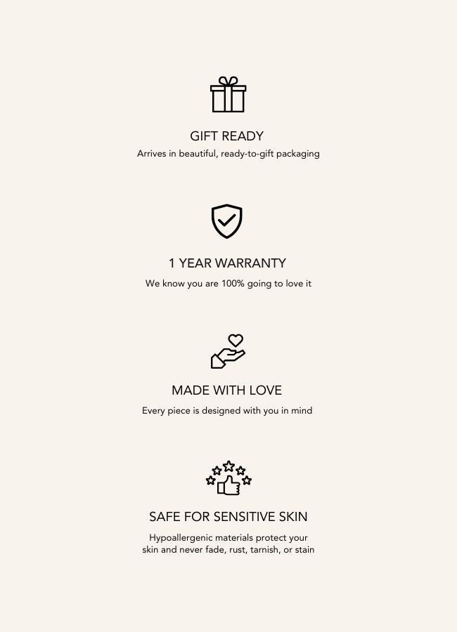 Gift ready, 1 year warranty, made with love, safe for sensitive skin